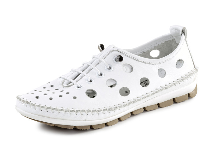 Damenmode - ELENA EDEN Slipper aus Nappaleder, in Größe 036 bis 041, in Farbe WEISS Ansicht 1