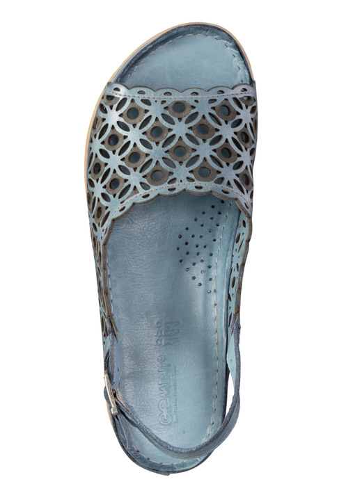 Sandaletten & Pantoletten - Gemini Sandale aus perforiertem, geprägtem Nappaleder, in Größe 036 bis 042, in Farbe JEANS Ansicht 2