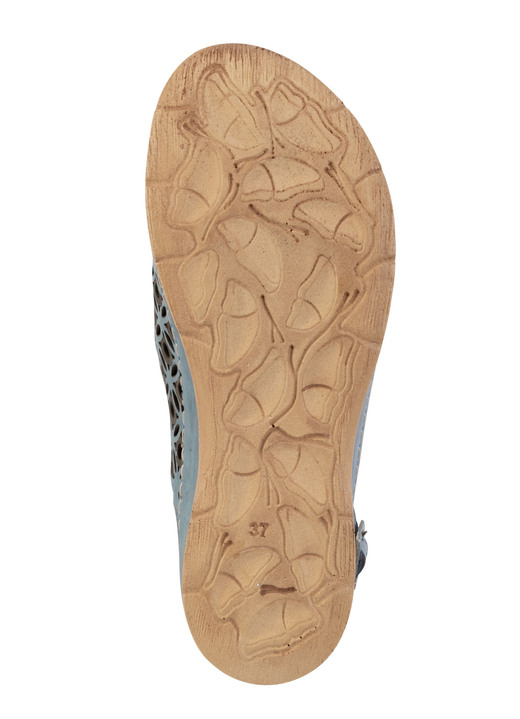 Sandaletten & Pantoletten - Gemini Sandale aus perforiertem, geprägtem Nappaleder Ansicht 3 Sandaletten & Pantoletten - Gemini Sandale aus perforiertem, geprägtem Nappaleder, in Größe 036 bis 042, in Farbe JEANS Ansicht 3