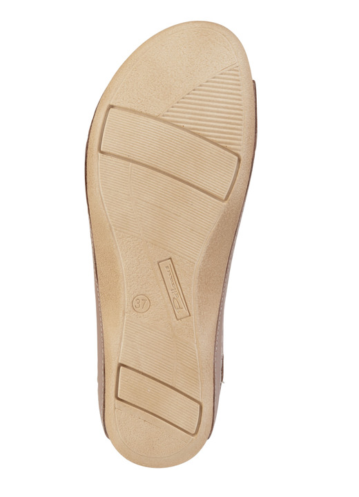 Sandaletten & Pantoletten - Sandale aus teilweise perforiertem Nappaleder, in Größe 036 bis 041, in Farbe COGNAC Ansicht 3