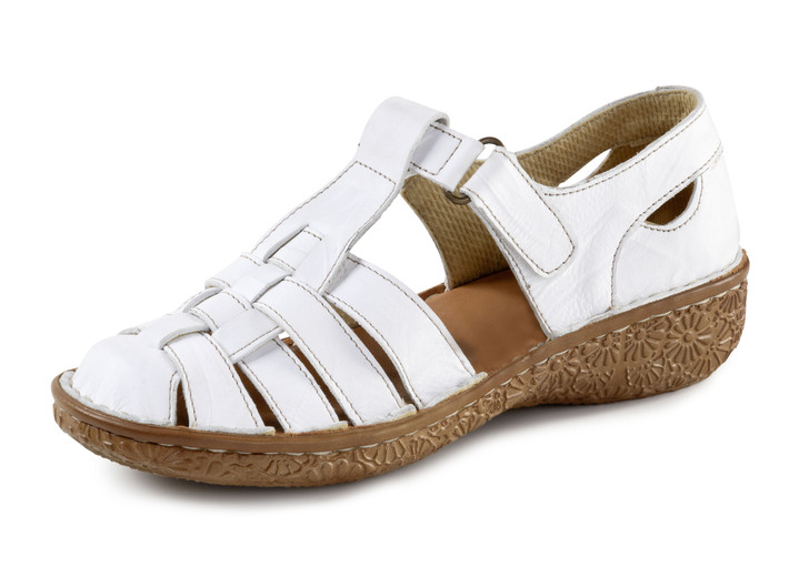 Slipper & Schnürschuhe - ELENA EDEN, sommerliche Damen-Slipper, Weite G, mit Klettspange, in Größe 036 bis 043, in Farbe WEISS Ansicht 1