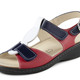 Sandaletten & Pantoletten - ELENA EDEN, bequeme Damen-Sandalen, Weite H, mit herausnehmbarem Fußbett, in Größe 036 bis 043, in Farbe ROT-BLAU-WEISS – Farbe ROT-BLAU-WEISS – Ansicht 1
