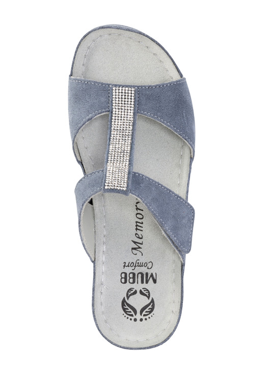 Sandaletten & Pantoletten - Mubb Pantolette mit funkelnden Glitzersteinchen Ansicht 2 Sandaletten & Pantoletten - Mubb Pantolette mit funkelnden Glitzersteinchen, in Größe 036 bis 042, in Farbe JEANS Ansicht 2