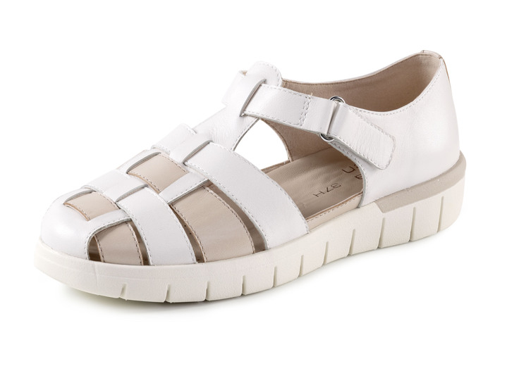 Slipper & Schnürschuhe - ELENA EDEN, sommerliche Damen-Slipper, Weite H, mit herausnehmbarem Fußbett Ansicht 1 Slipper & Schnürschuhe - ELENA EDEN, sommerliche Damen-Slipper, Weite H, mit herausnehmbarem Fußbett, in Größe 036 bis 042, in Farbe ECRU-BEIGE Ansicht 1