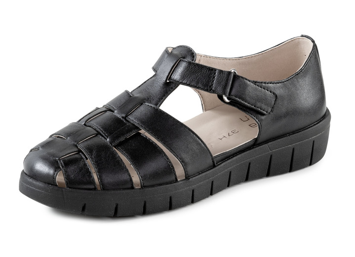Damenmode - ELENA EDEN Slipper mit luftigen Durchbrüchen, in Größe 036 bis 042, in Farbe SCHWARZ Ansicht 1