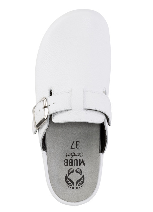 Sandaletten & Pantoletten - Mubb, klassische Damen-Clogs, Wete H, mit herausnehmbarem Fußbett, in Größe 036 bis 042, in Farbe WEISS Ansicht 2