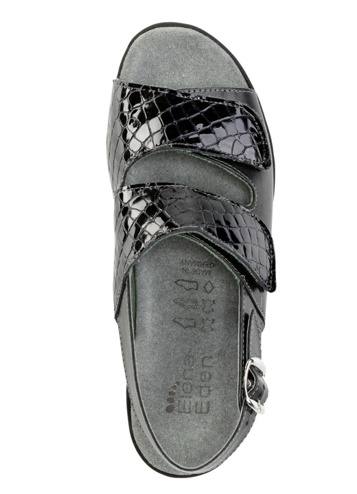 - ELENA EDEN Sandale aus Nappaleder und krokogeprägtem Lackleder, in Größe 036 bis 042, in Farbe SCHWARZ Ansicht 2