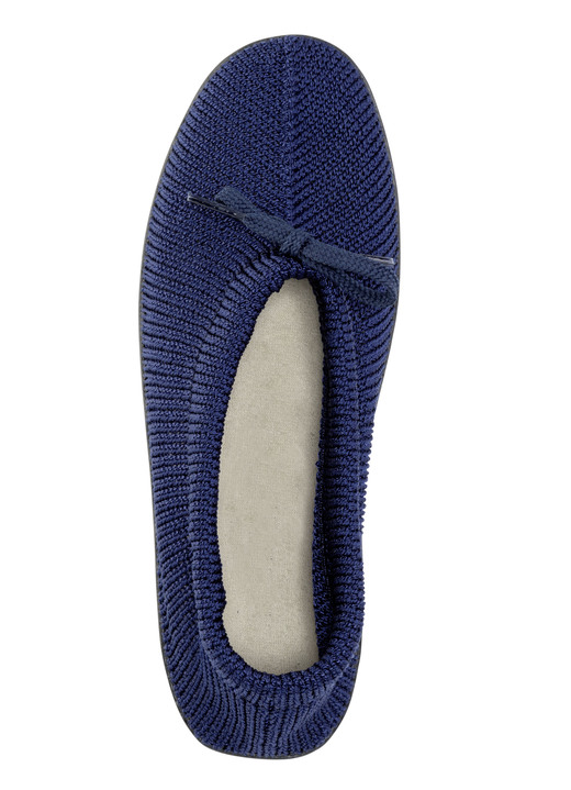 Slipper & Schnürschuhe - Slipper aus elastischem Strickmaterial mit Schnürung, in Größe 036 bis 042, in Farbe MARINE Ansicht 2