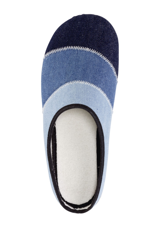 - Laurina Pantoffel aus Baumwoll-Jeansstoff, in Größe 036 bis 042, in Farbe BLAU Ansicht 2