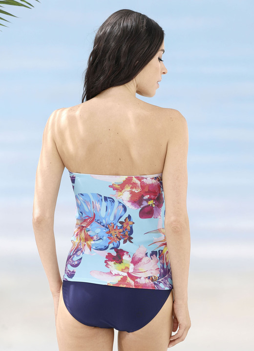 Tankinis - Laurina Tankini mit verstell- und abnehmbaren Trägern und Softschalen, in Größe 036 bis 052, in Cup C, in Farbe HELLBLAU-BUNT Ansicht 2