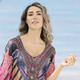 Strandkleider - Laurina Kaftan mit Schmucksteinchen, leicht transparent – Farbe KORALLE-BUNT – Ansicht 2 Strandkleider - Laurina Kaftan mit Schmucksteinchen, leicht transparent, in Größe 1 (36-42) bis 3 (50-54), in Farbe KORALLE-BUNT – Farbe KORALLE-BUNT – Ansicht 2