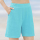 7/8-Hosen, Capris, Bermudas - Shorts aus Frottierstretch – Farbe TÜRKIS 7/8-Hosen, Capris, Bermudas - Shorts aus Frottierstretch, in Größe 036 bis 054, in Farbe TÜRKIS