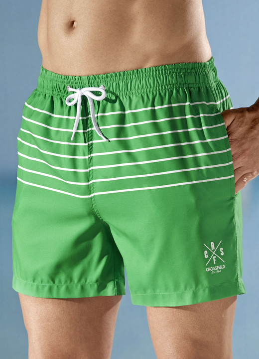 Badeshorts - Badeshorts mit Sreifendessin, Microfaser, in Größe 3XL (64/66) bis XXL (60/62), in Farbe BLAU-WEISS Ansicht 2