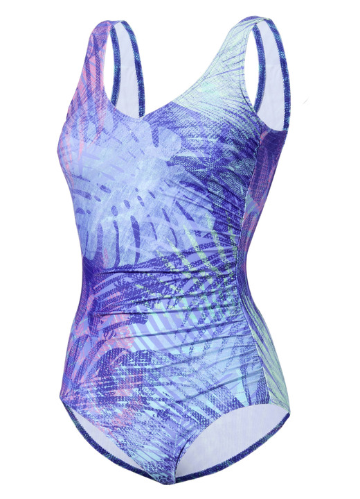 Badeanzüge - Schwab Badeanzug mit buntem Druckdessin und Vollkorsage Ansicht 3 Badeanzüge - Schwab Badeanzug mit buntem Druckdessin und Vollkorsage, in Größe 038 bis 060, in Cup C, in Farbe FLIEDER-BUNT Ansicht 3