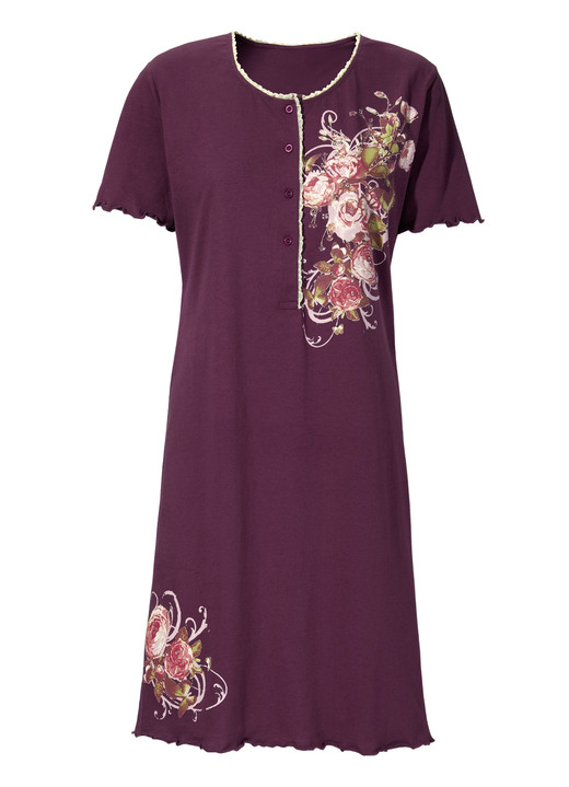 Kurzarm - Zweierpack Nachthemden aus nachhaltigem Baumwollanbau, in Größe 036 bis 060, in Farbe 1X APRICOT, 1X FLIEDER Ansicht 8