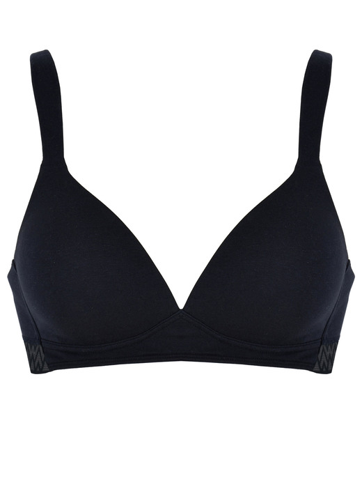 - Naturana BH mit weich gepolsterten Cups, in Größe 075 bis 095, in Cup A, in Farbe SCHWARZ Ansicht 2