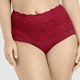 Slips - Miss Mary Miederslip mit unterlegter Elastikspitze im Vorderteil – Farbe ROT – Ansicht 1 Slips - Miss Mary Miederslip mit unterlegter Elastikspitze im Vorderteil, in Größe 038 bis 056, in Farbe ROT – Farbe ROT – Ansicht 1