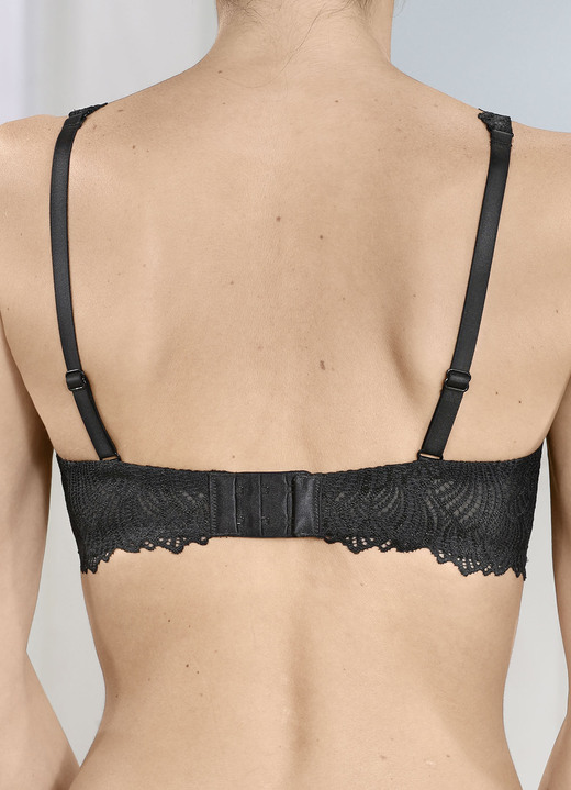 - Naturana Bügel-BH aus elastischer Spitze, in Größe 075 bis 095, in Cup D, in Farbe SCHWARZ Ansicht 2
