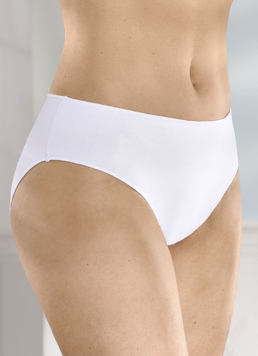 - Viererpack Slips mit besonders flachen Abschlüssen, in Größe 036 bis 048, in Farbe WEISS Ansicht 2