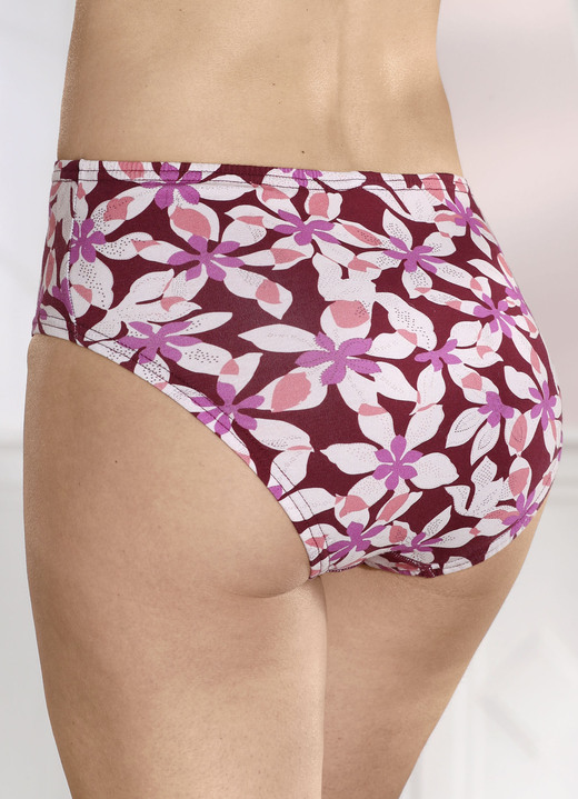 - Viererpack Slips mit Gummizug im Bund, in Größe 036 bis 052, in Farbe BORDEAUX-PINK-APRICOT Ansicht 1