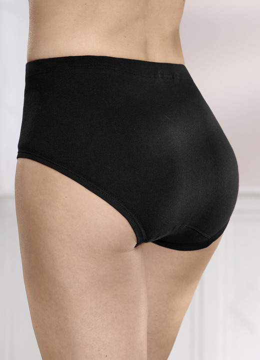 - Fünferpack Slips mit Gummizug im Bund, in Größe 038 bis 062, in Farbe 3X RUBIN, 2X SCHWARZ Ansicht 3