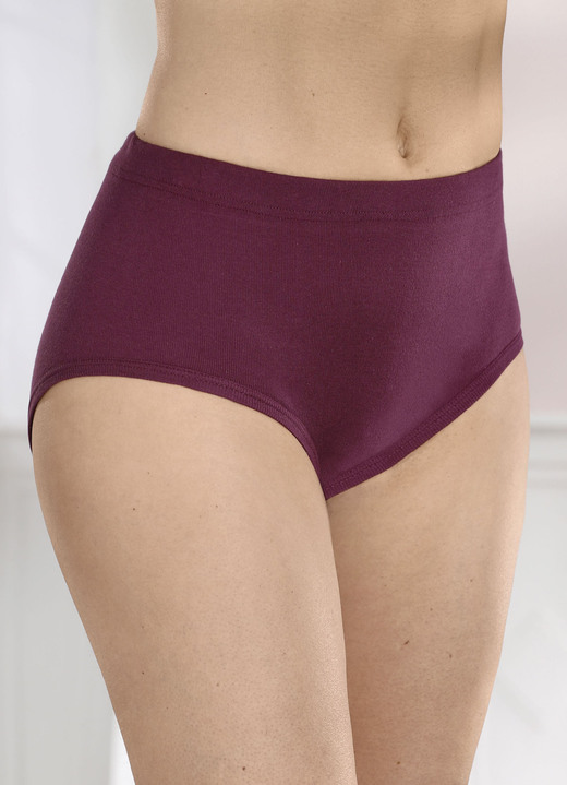 - Fünferpack Slips mit Gummizug im Bund, in Größe 038 bis 062, in Farbe 3X RUBIN, 2X SCHWARZ Ansicht 2