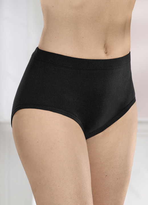 - Fünferpack Slips mit Gummizug im Bund, in Größe 038 bis 062, in Farbe 3X RUBIN, 2X SCHWARZ Ansicht 4