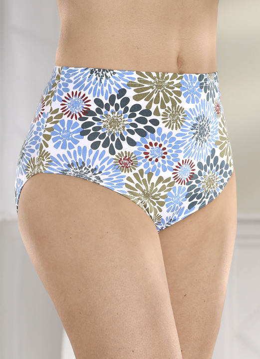 - Viererpack Slips mit Gummizug im Bund, in Größe 038 bis 056, in Farbe WEISS-BLEU-BEDRUCKT Ansicht 2