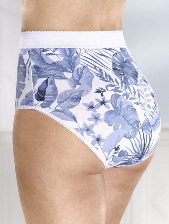 Slips - Viererpack Formslips mit verstärkter Bauchpartie, in Größe 038 bis 056, in Farbe WEISS-BLAU Ansicht 2