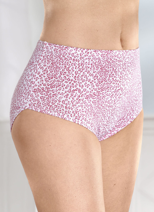 - Viererpack Slips mit Raubtierdessin, in Größe 038 bis 056, in Farbe WEISS-PINK-ROSA Ansicht 1