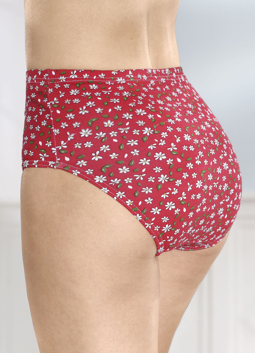 - Viererpack Slips mit Blumenmotiv, in Größe 038 bis 054, in Farbe 2X ROT, 2X ROT-WEISS-GRÜN BEDRUCKT Ansicht 4