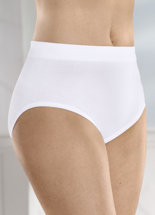Slips - Dreierpack Slips mit bequemem Weichbund, in Größe L (44/46) bis XXL (52/54), in Farbe WEISS Ansicht 2