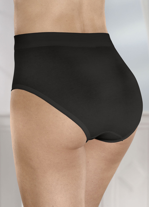 Slips - Dreierpack Slips mit bequemem Weichbund, in Größe L (44/46) bis XXL (52/54), in Farbe SCHWARZ Ansicht 1