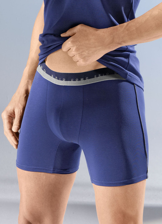Pants & Boxershorts - Viererpack Pants, uni, mit Elastikbund, in Größe 005 bis 011, in Farbe 2X BLAU, 2X ANTHRAZIT Ansicht 1