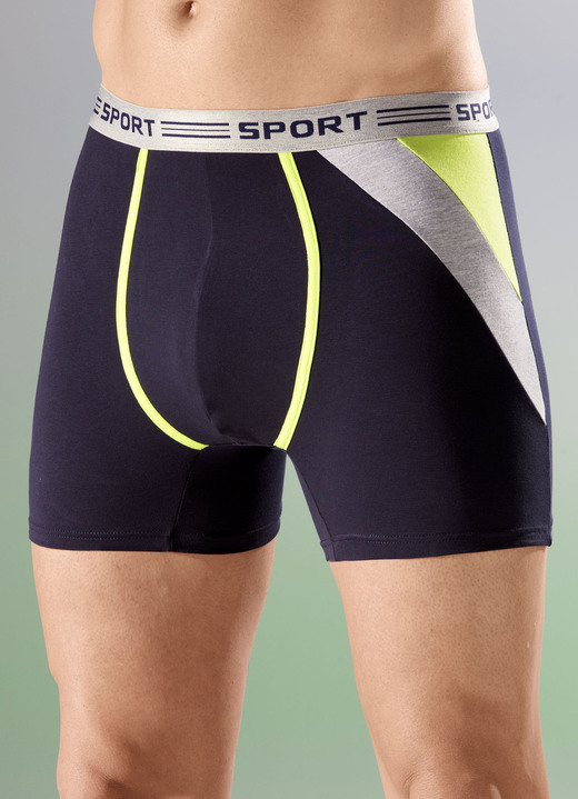 Pants & Boxershorts - Viererpack Pants mit Elastikbund, in Größe 005 bis 011, in Farbe 2X NAVY-BUNT, 2X UNI NAVY