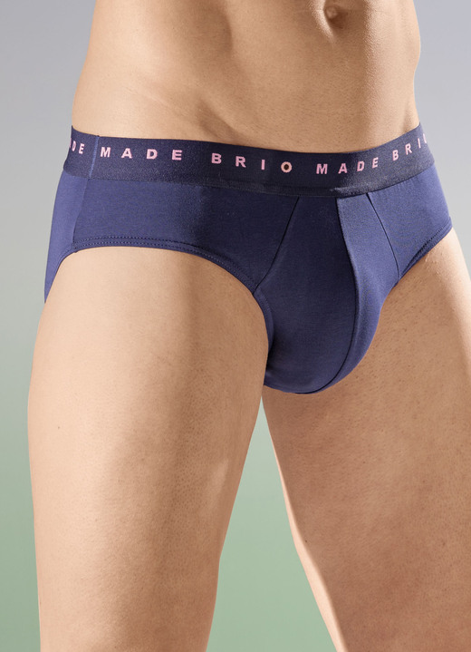 Slips & Unterhosen - Dreierpack Slips, uni mit Elastikbund, in Größe 004 bis 010, in Farbe BLAU