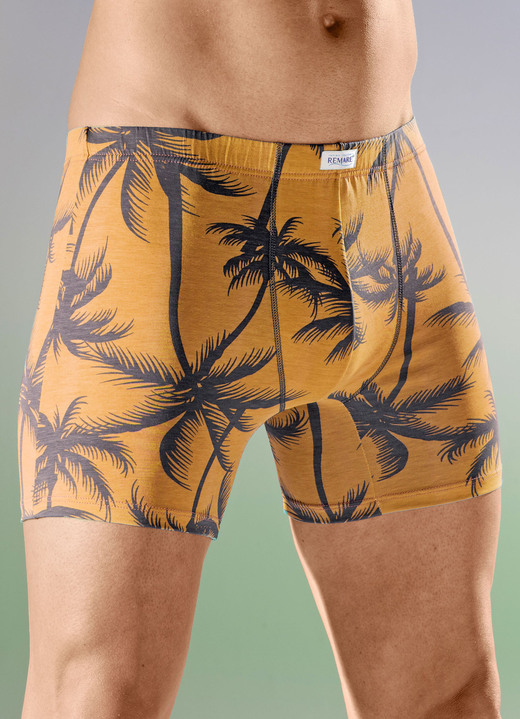 - Dreierpack Pants mit Palmendruck, in Größe 004 bis 009, in Farbe 2X TÜRKISGRÜN, 1X ORANGE Ansicht 2