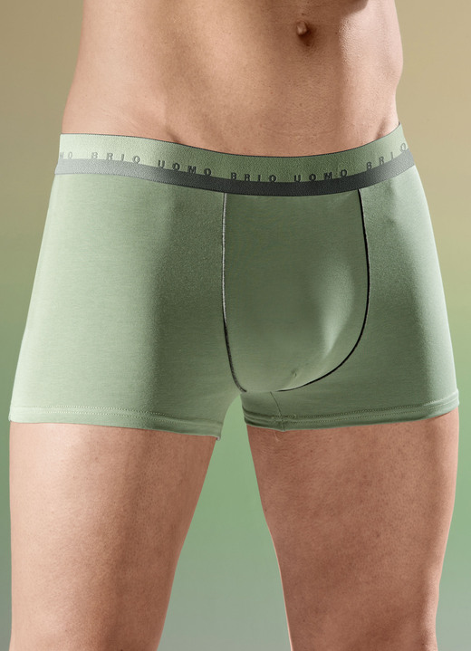 Pants & Boxershorts - Viererpack Pants mit Elastikbund, in Größe 004 bis 011, in Farbe 2X SALBEIGRÜN, 2X BLAU