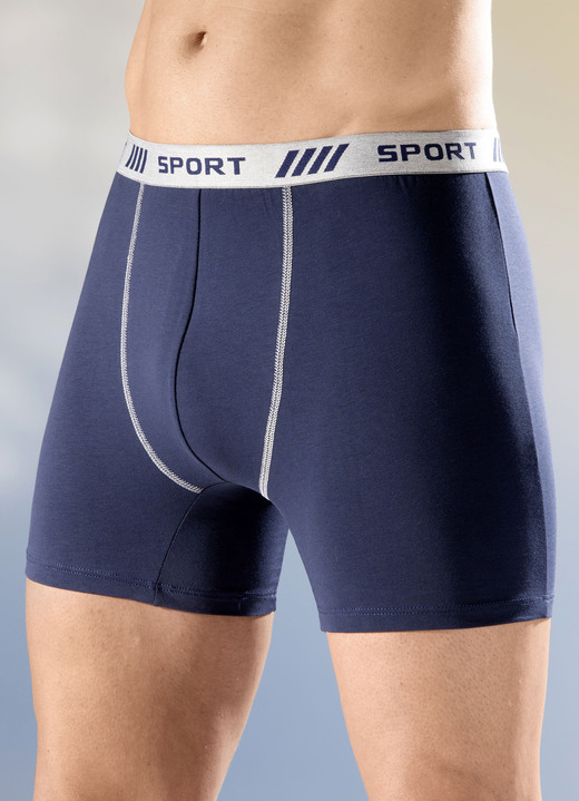 Pants & Boxershorts - Viererpack Pants mit Elastikbund, in Größe 005 bis 011, in Farbe 2X MARINE, 2X SCHWARZ
