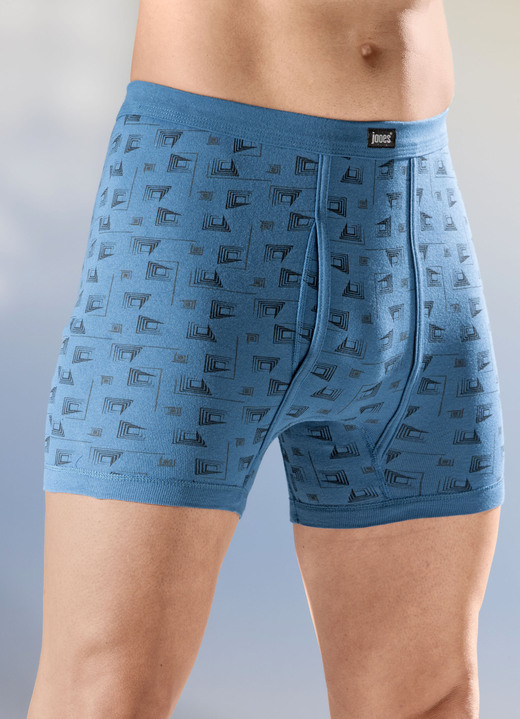 Slips & Unterhosen - Viererpack Unterhosen aus Feinripp, allover dessiniert, in Größe 005 bis 014, in Farbe 2X SMARAGD, 2X MARINE