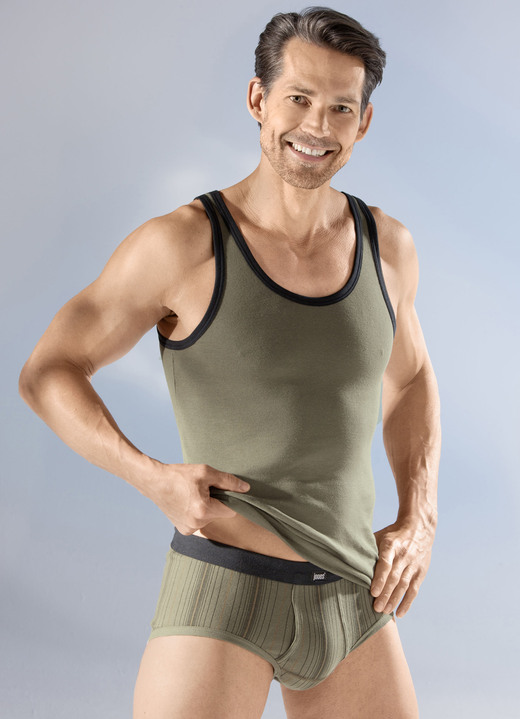 Slips & Unterhosen - Viererpack Slips mit Softbund, in Größe 005 bis 014, in Farbe 2X OLIV-BUNT, 2X DUNKELGRAU-BUNT Ansicht 2