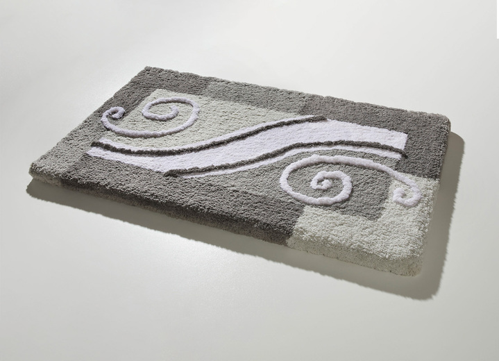 Badgarnituren - Badvorleger mit rutschhemmend beschichteter Rückseite, in Größe 100 (Vorleger halbrund, 50/ 80 cm) bis 112 (WC-Deckelbezug, 47/ 50 cm), in Farbe GRÜN Ansicht 4