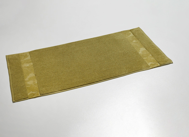 Badgarnituren - Barfußweicher Badteppich mit natürlichem Blätter-Dessin, in Farbe WEISS, in Ausführung Allover gemustert Ansicht 4