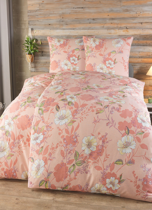 Bettwäschegarnituren - Feinbiber Bettwäsche-Garnitur von Castell Ansicht 2 Bettwäschegarnituren - Feinbiber Bettwäsche-Garnitur von Castell, in Größe 112 (80/80 cm + 135/200 cm) bis 115 (80/80 cm + 155/220 cm), in Farbe APRICOT Ansicht 2