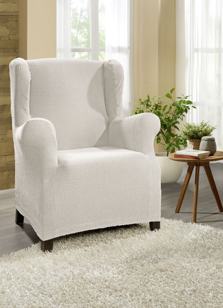 Sessel- & Sofaüberwürfe - Multi-elastische Stretchbezüge – Farbe BEIGE – Ansicht  Sessel- & Sofaüberwürfe - Multi-elastische Stretchbezüge, in Größe 101 (Sesselbezug) bis 113 (Ohrensessel-Bezug), in Farbe BEIGE – Farbe BEIGE – Ansicht