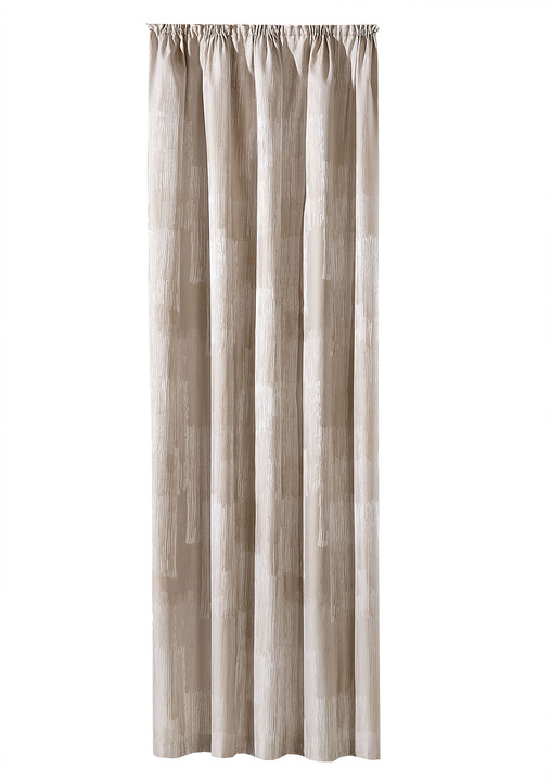 Modern - Blickdichte Übergardinen-Garnitur mit Universalschienenband, in Größe 365 (H145xB145 cm) bis 899 (2er-Pack Raffhalter, 70 cm), in Farbe NATUR Ansicht 2