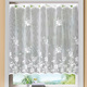 Kurzgardinen - Kleinfenster-Store Blumenranke mit Stangendurchzug – Farbe WEISS – Ansicht 1 Kurzgardinen - Kleinfenster-Store Blumenranke mit Stangendurchzug, in Größe 120 (H80xB100 cm) bis 125 (H100xB150 cm), in Farbe WEISS – Farbe WEISS – Ansicht 1
