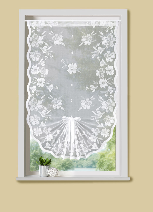 Modern - Schwalbenschwanz Blumenranke mit Stangendurchzug, in Größe 306 (H60xB40 cm) bis 363 (H175xB85 cm), in Farbe WEISS Ansicht 1