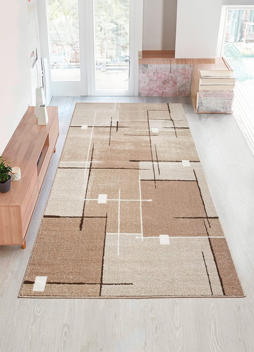 Modern - Moderne Brücken und Teppiche, in Größe 111 (Brücke, 60x110 cm) bis 282 (Teppich, 200x290 cm), in Farbe BEIGE Ansicht 1