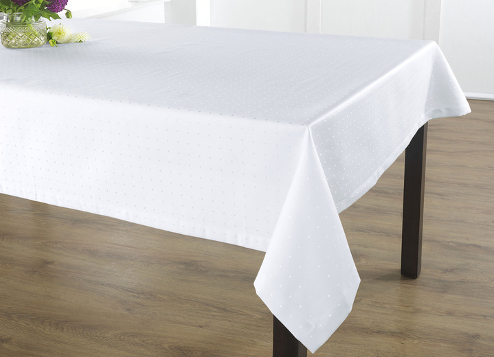 Tischdecken - Hochwertige Damast-Tischdecken vom Curt Bauer, in Größe 102 (Läufer, 50/140 cm) bis 302 (2 Servietten, 50/ 50 cm), in Farbe WEISS Ansicht 1